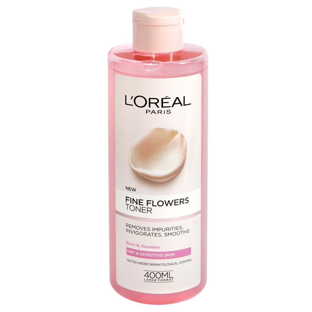 Loreal Paris Fine Flowers Cleansing Toner Dry & Sensitive Skin (400ml)